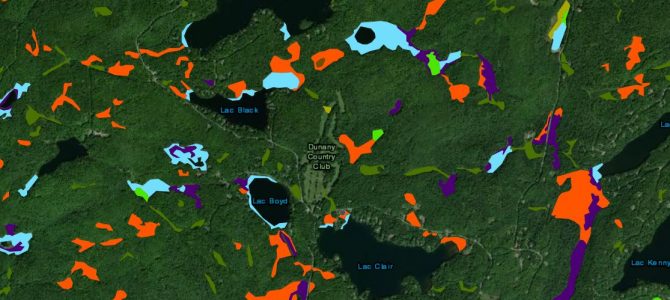 Les milieux humides de Dunany: localisez-les sur la carte de votre lac.