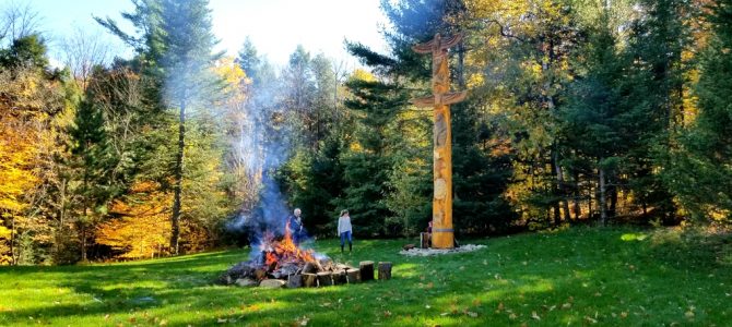 A New Totem Pole in Dunany. Find out why? View the Gallery. Listen to the carver.