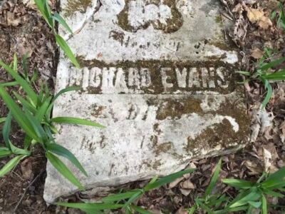 Evans, Richard, died Feb. 19, 1861, age 65 years and 8 months. Native of Co. (Cavan, illegible)
I r e l a n d .
In memory of Charlotte, beloved wife of Richard Evans. Native of Co. Leitrim, Ireland. Died 20th
April, 1867, aged 64 years.